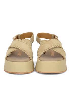 Sandalo donna in camoscio colore beige. JANET & JANET | 123-BEIGE